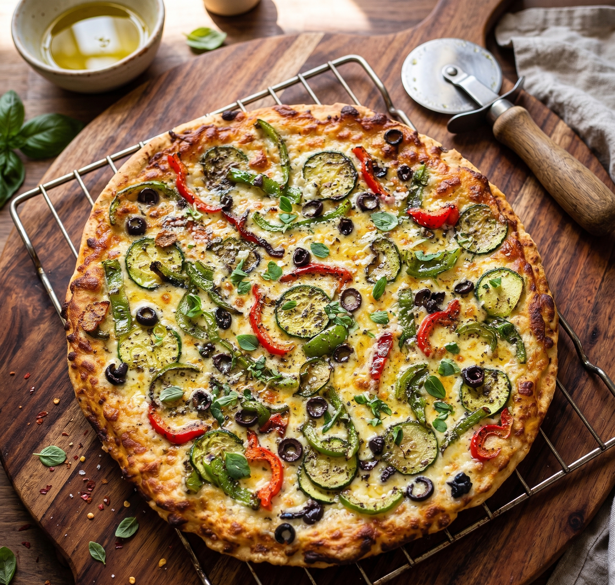 Veggie Pizza — Stone Craft Pizza's signature veg pizza loaded with fresh vegetables, stone-baked in San Jose
